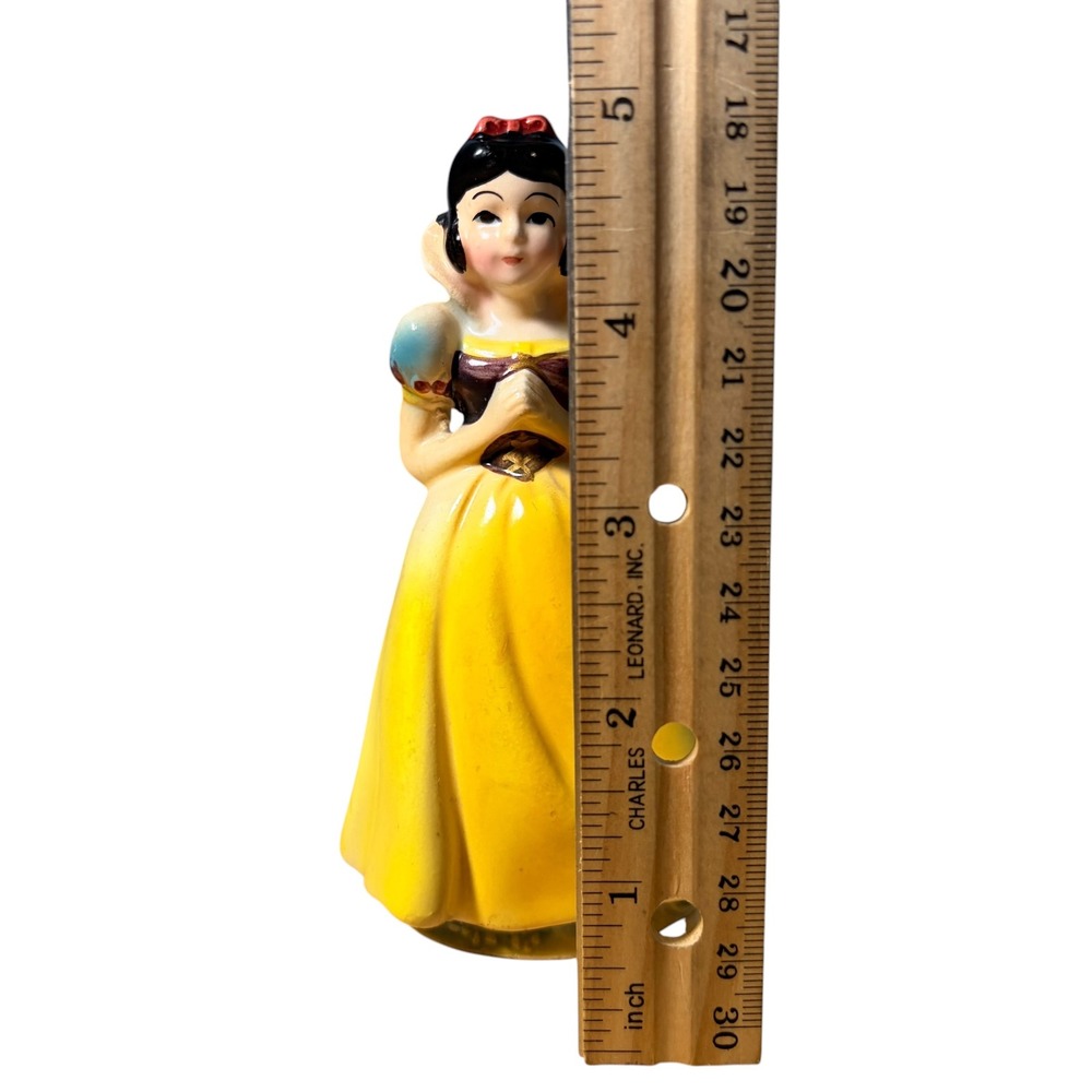 VTG 1960 Disney Snow White Figurine Ceramic Yellow Dress Walt Disney Prod - Picture 14 of 15